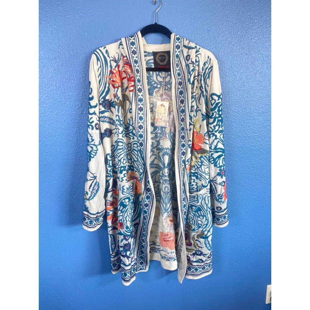 NWT Johnny Was Hooded Duster Embroidered Open Cardigan Small MSRP$540 Rare! HTF - Picture 6 of 17